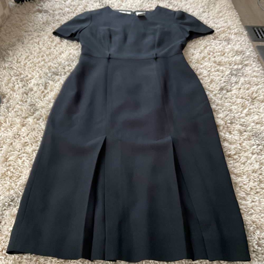 Liz Claiborne Black Midi Dress with Front Pleats